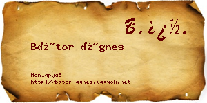 Bátor Ágnes névjegykártya