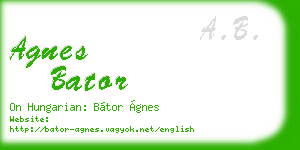 agnes bator business card