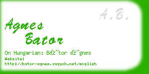 agnes bator business card